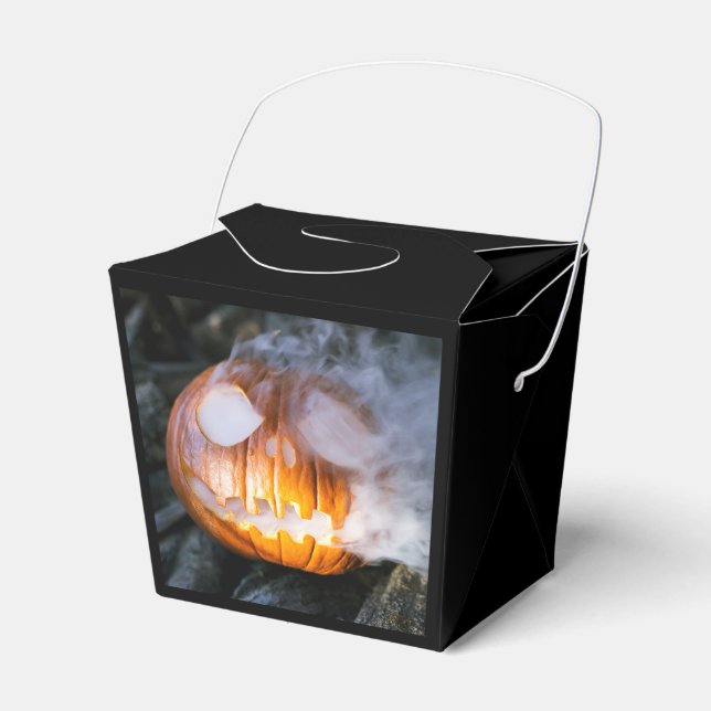 Headless Horseman's Jack-o-Lantern Head a Flame Favour Box (Front Side)