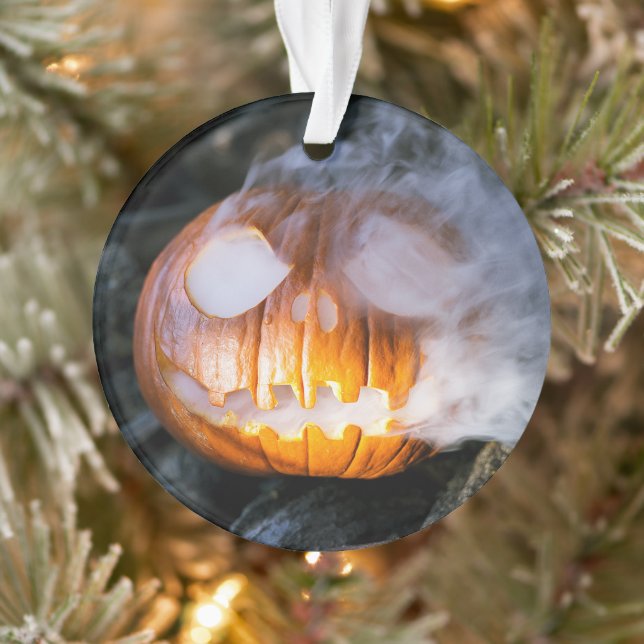 Headless Horseman's Jack-o-Lantern Head a Flame Ornament (Tree)