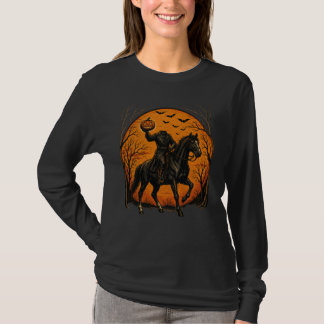 Headless Knight On Horse Pumpkin Halloween T-Shirt