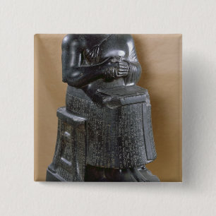 Headless statue of Prince Gudea as an 15 Cm Square Badge