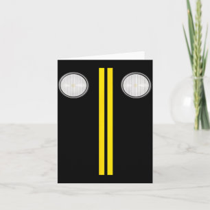 Headlights With Road Markings Funny Halloween Cost Card