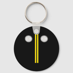 Headlights With Road Markings Funny Halloween Cost Key Ring