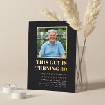 Headline 80th Birthday Party Photo<br><div class="desc">Celebrate his milestone birthday with these festive party invitations featuring "this guy is turning 80" in gold foil lettering and a favourite photo outlined in gold. Personalise with your party details beneath.</div>