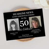 Headline News Newspaper 50th Photo Birthday Party