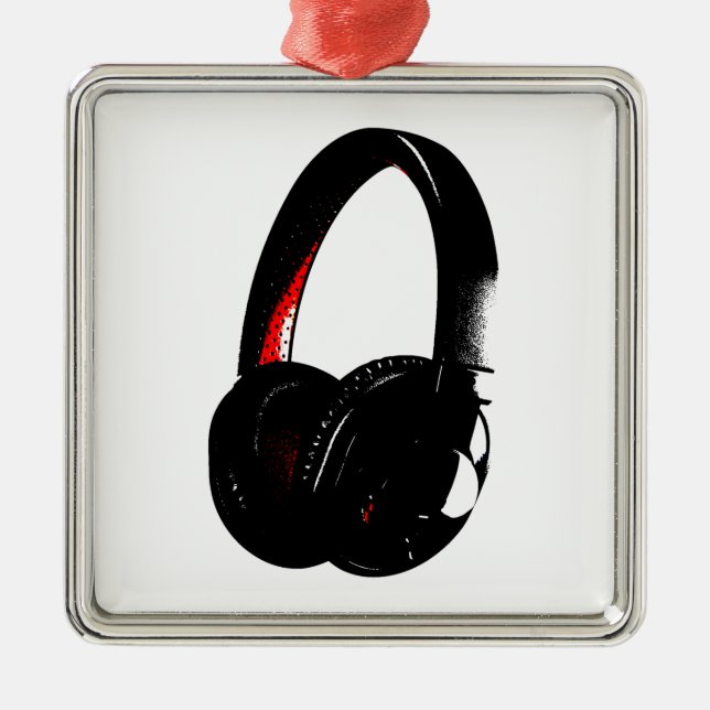 Headphone Pop Art Head Phone Metal Tree Decoration (Front)