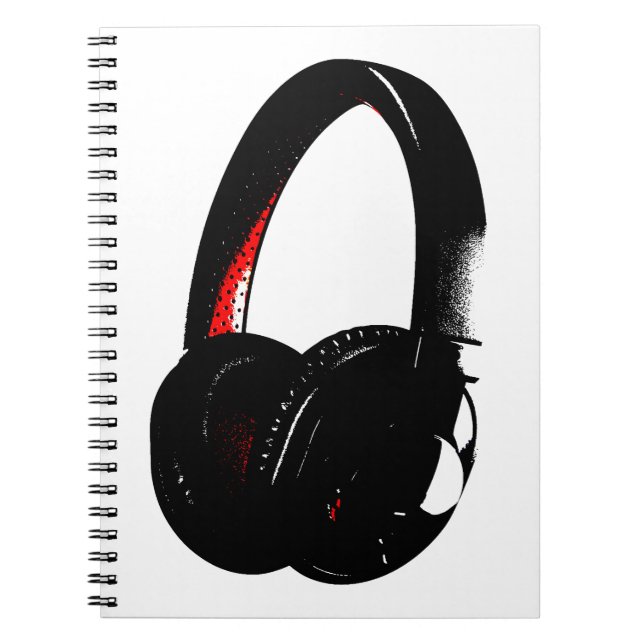 Headphone Pop Art Head Phone Notebook (Front)