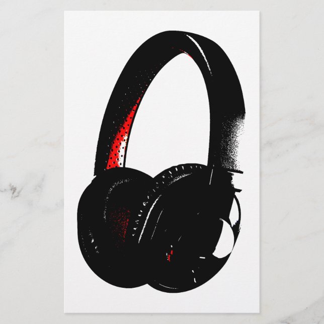 Headphone Pop Art Head Phone Stationery (Front)