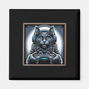 Headphone Video Game Nebelung Cat Gaming Magnet