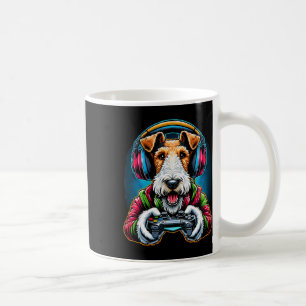 Headphone Video Game Wire Fox Terrier Dog Gaming Coffee Mug
