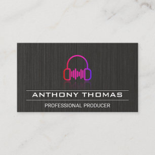 Headphones Black Texture Background Business Card