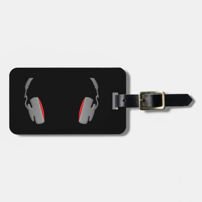 Headphones Cool Simply and Classy Luggage Tag (Front Horizontal)