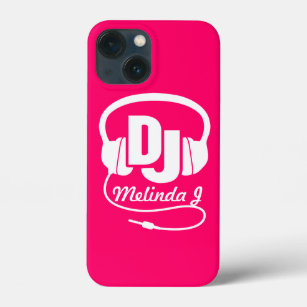 Headphones DJ girl name pink case