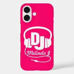 Headphones DJ girl name pink  iPhone 16 Case