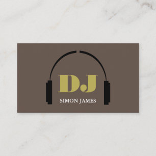 Headphones Logo, Professional DJ Business Card