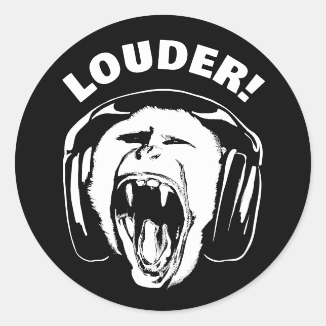 Headphones Monkey Loud Music Lover Classic Round Sticker (Front)