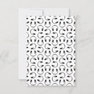 Headphones Music Print CUSTOM BACKGROUND COLOR Thank You Card