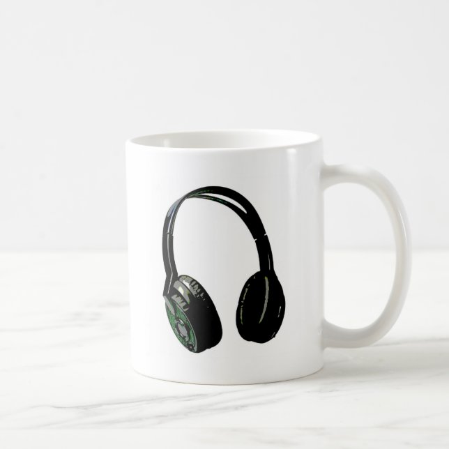 Headphones Pop Art Coffee Mug (Right)
