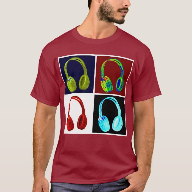 Headphones Pop Art  T-Shirt (Front)