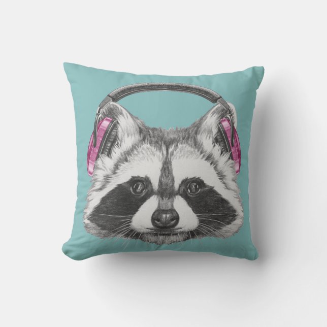 Headphones Racoon Cushion (Front)
