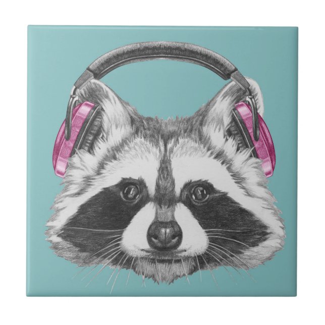 Headphones Racoon Tile (Front)