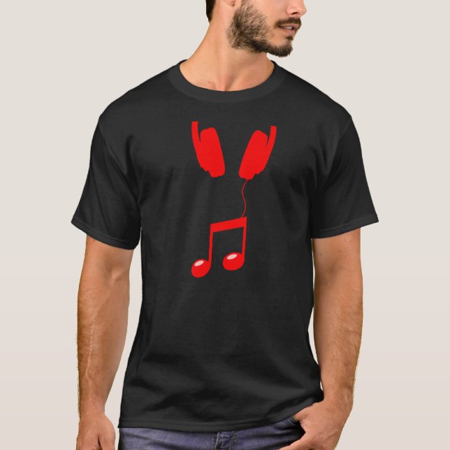 headphones red T-Shirt (Front)