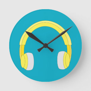 Headphones Round Clock