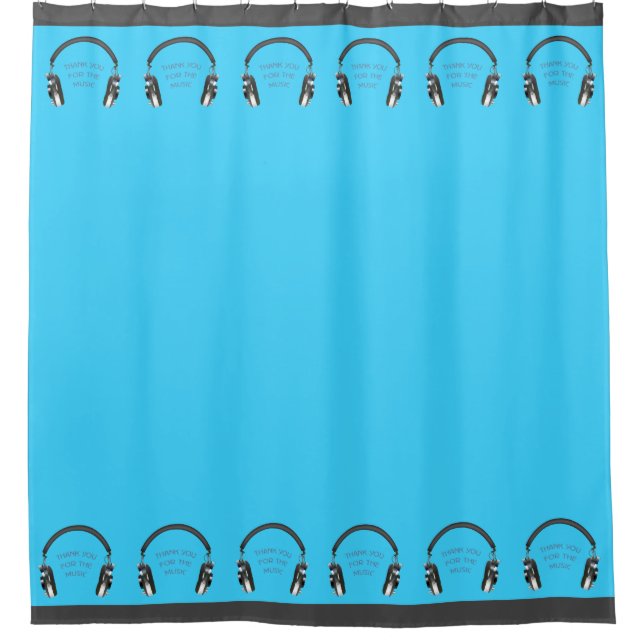 Headphones Shower Curtain (Front)