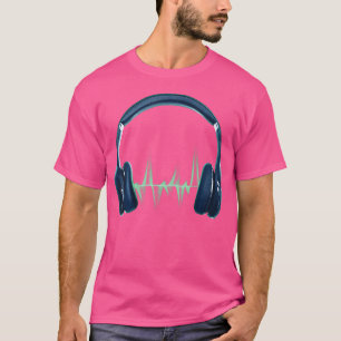 Headphones Soundwaves Disc Jockey Edm Earphones Dj T-Shirt