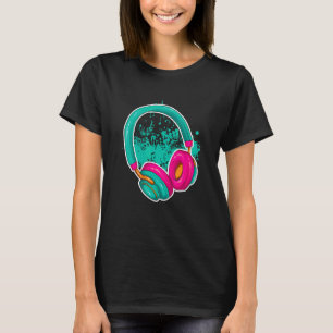 Headphones Turntable Dj Music Bass Rock Party Soun T-Shirt