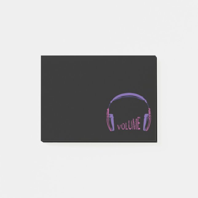 Headphones Volume up Post-it Notes (Front)