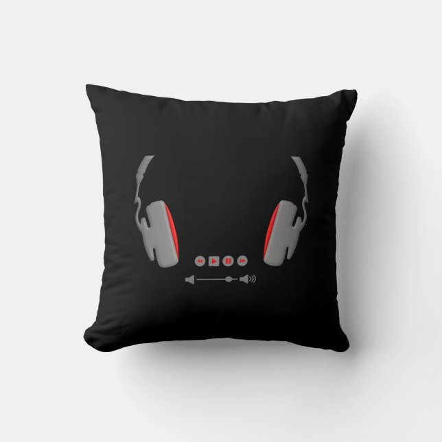 Headphones with media volume control buttons cushion (Front)