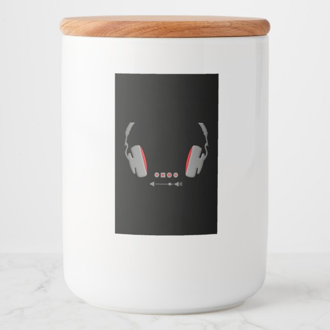 Headphones with media volume control buttons food label (Front)