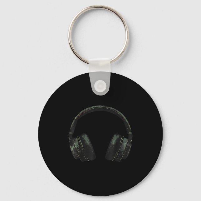 Headphones With Sunset Relaxed Music Headphones Mu Key Ring (Front)