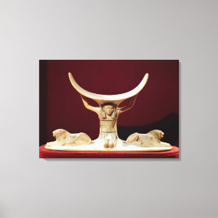 Headrest with Shu, the Egyptian God of the Air Canvas Print