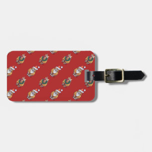 Heads and Tails Ginger Cat Christmas Pattern Luggage Tag