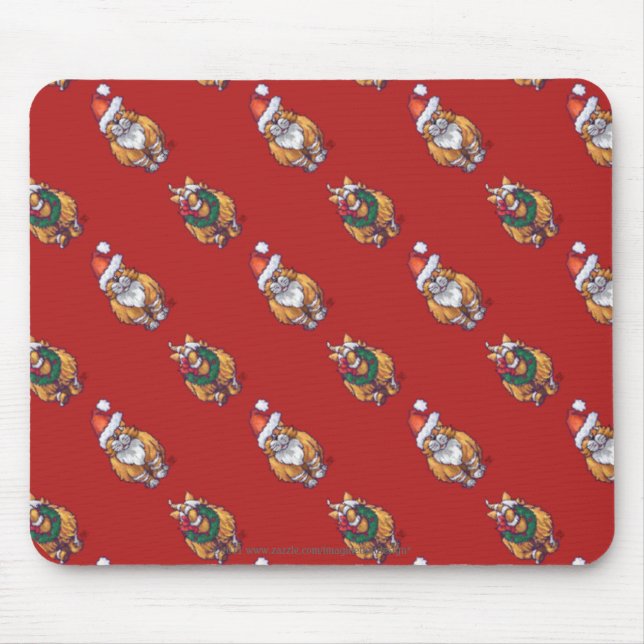 Heads and Tails Ginger Cat Christmas Pattern Mouse Pad (Front)
