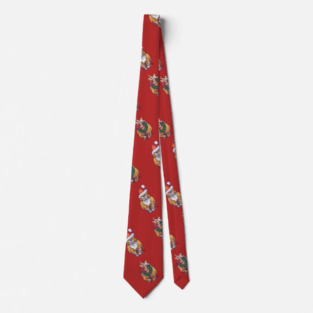 Heads and Tails Ginger Cat Christmas Tie (Front)