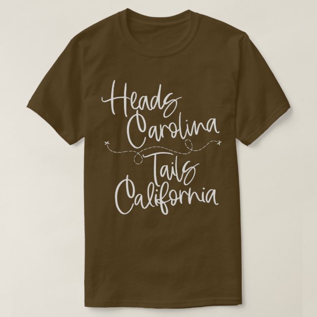 Heads Carolina Tails California 90s Country Design T-Shirt (Design Front)