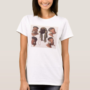 Heads of Botocudos Indians (colour engraving) T-Shirt