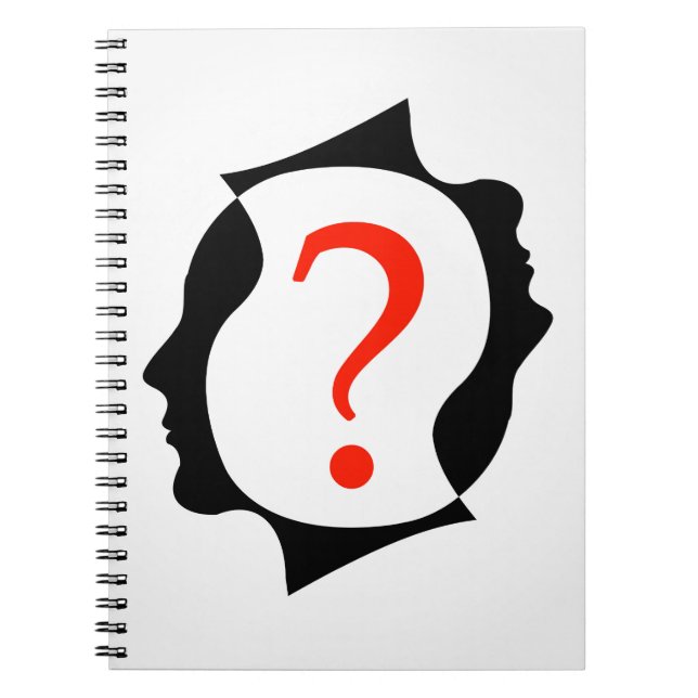 heads with a question mark spiral notebook (Front)