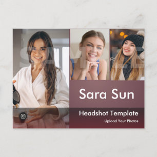 Headshot Actor & Model 2-Sided Comp Postcard