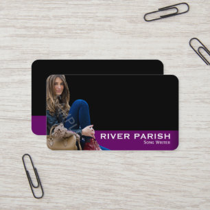 Headshot Business Card Purple