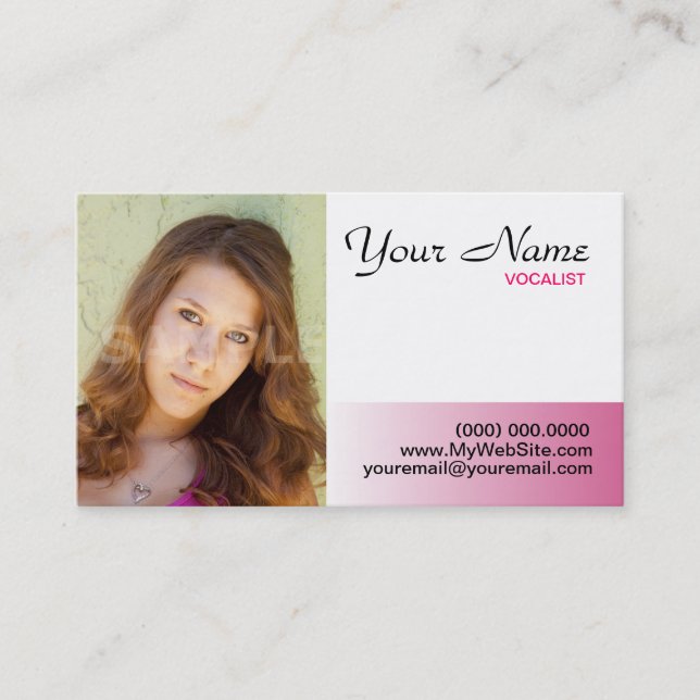 Headshot Business Cards Pink (Front)