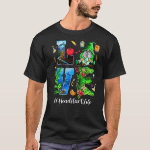 Headstart Teacher Love World Earth Day Gnomes T-Shirt