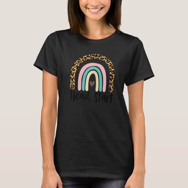 Headstart Teacher Rainbow Early Childhood Back To  T-Shirt (Front)