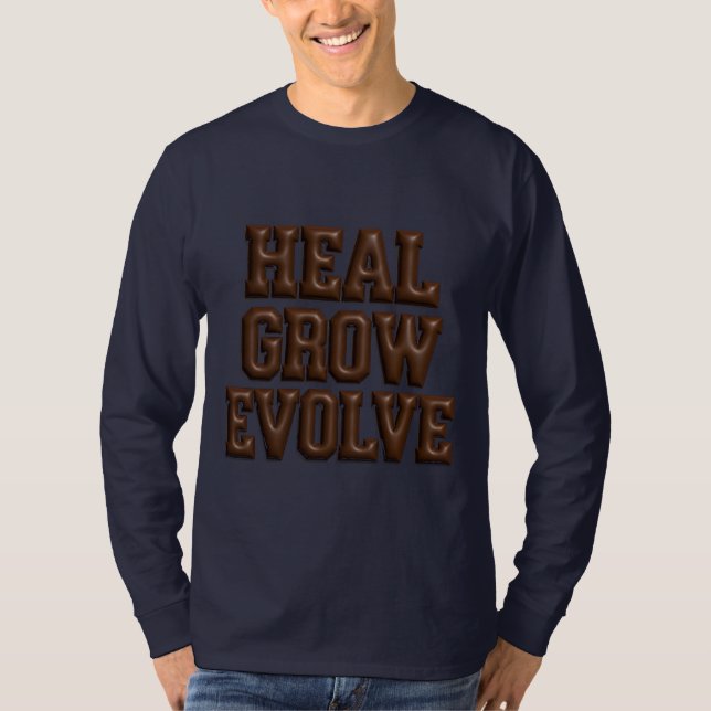 Heal Grow Evolve Puffy 3D Long Sleeve Tee (Front)
