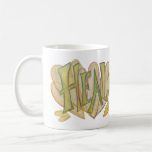 Heal Hearts Inspirational Word Art Coffee Mug