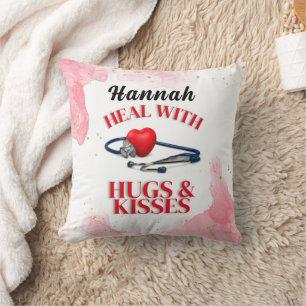 Heal with Hugs & Kisses I Doctor's Stethoscope  Cushion