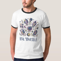 Heal Yourself Ringer Tee - Celestial Crystal Shirt