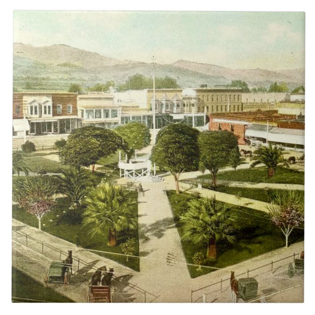 Healdsburg California Plaza Ceramic tile (Front)